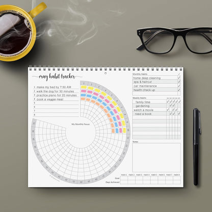 321Done Habit Tracker Calendar Pad, 8.5x11 Monthly, Made in USA