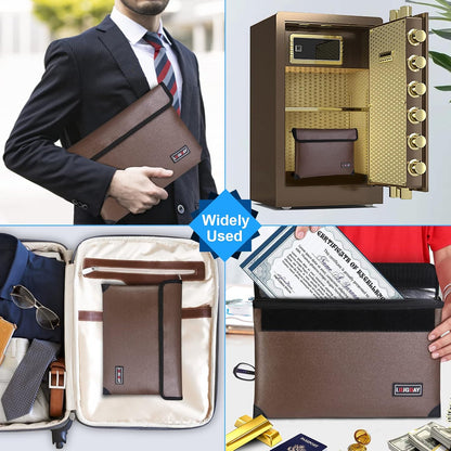 Fireproof Document Bag - with 5200°F Heat Insulated, Waterproof Fireproof Bag with Zipper, 8 Layers of Functional Materials, Fireproof Money Bag for Cash/Documents/Valuables, Fire bag 11"x7.7"