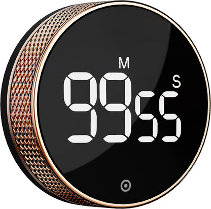 BlueSnail Kitchen Timer with LED Digital Display Smart Efficana for Home Classroom Gym Office, Volume and Brightness Adjustable Productivity Timer (Guncolor)