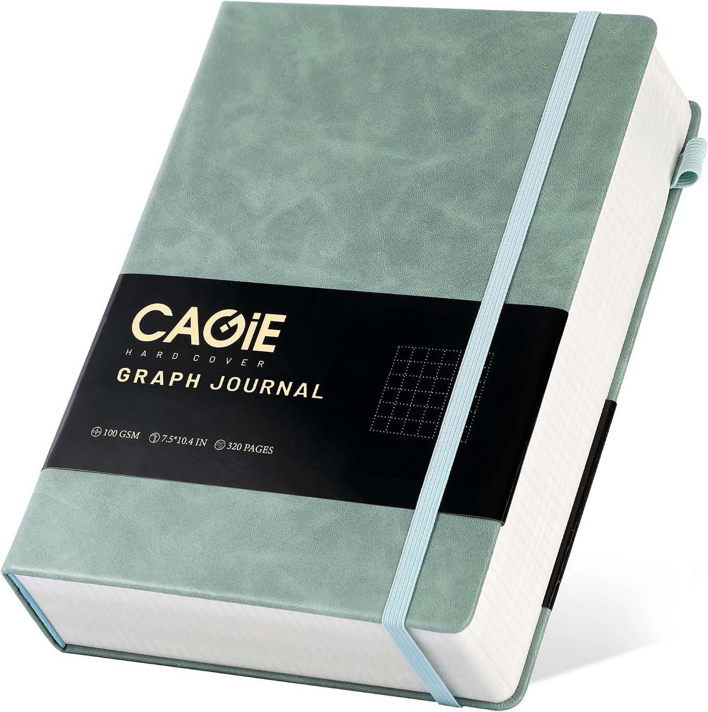 CAGIE Lined Journal Notebook for Women Men 320 Pages 100 Gsm Paper Thick Journaling Notebooks A5 Leather Journals for Writing Hardcover Journal Supplies for Work Note Taking Diary, 5.7x8.3 In, Green