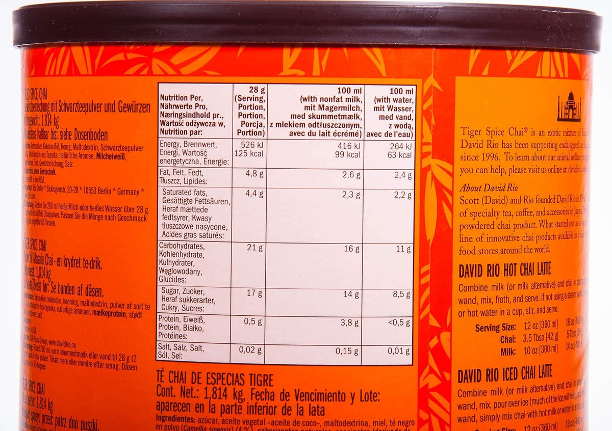 David Rio Elephant Vanilla Chai Tea Latte Mix, 14 Oz