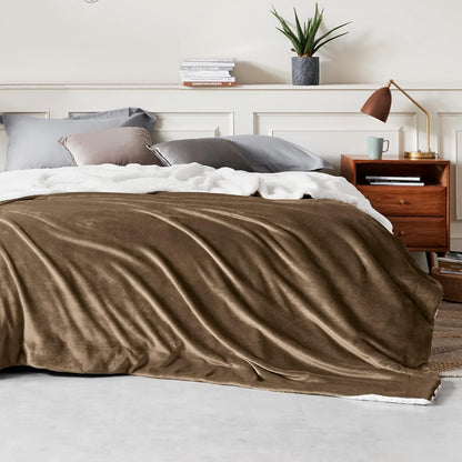 Bedsure GentleSoft Sherpa Fleece Throw Blanket for Couch, Non-Heated, Thick & Warm Cozy Blanket for Winter, Soft Fuzzy Plush Throw Gifts for Women and Men, Grey, 50x60 Inches
