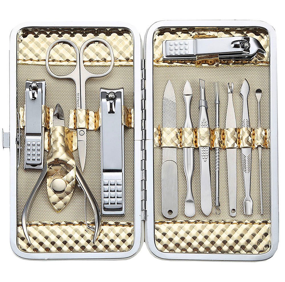 Manicure Set Professional Nail Clippers Kit Pedicure Care Tools- Stainless Steel Women Grooming Kit 18Pcs for Travel or Home (Pink)