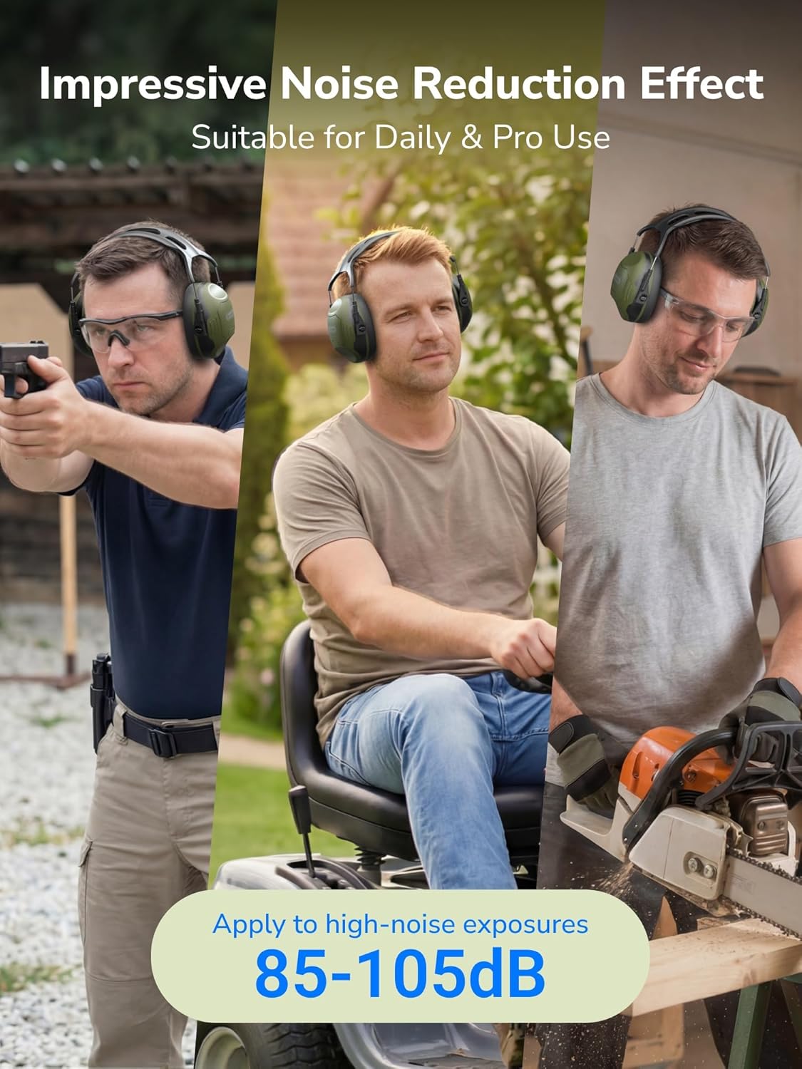 Dr.meter Ear Protection Ear Muffs, Noise Cancelling Headphones for Adults Kids 31dB Earmuffs for Noise Reduction, Hearing Protection for Shooting Gun Range, Mowing, Monster Jam, Sensory, Fireworks