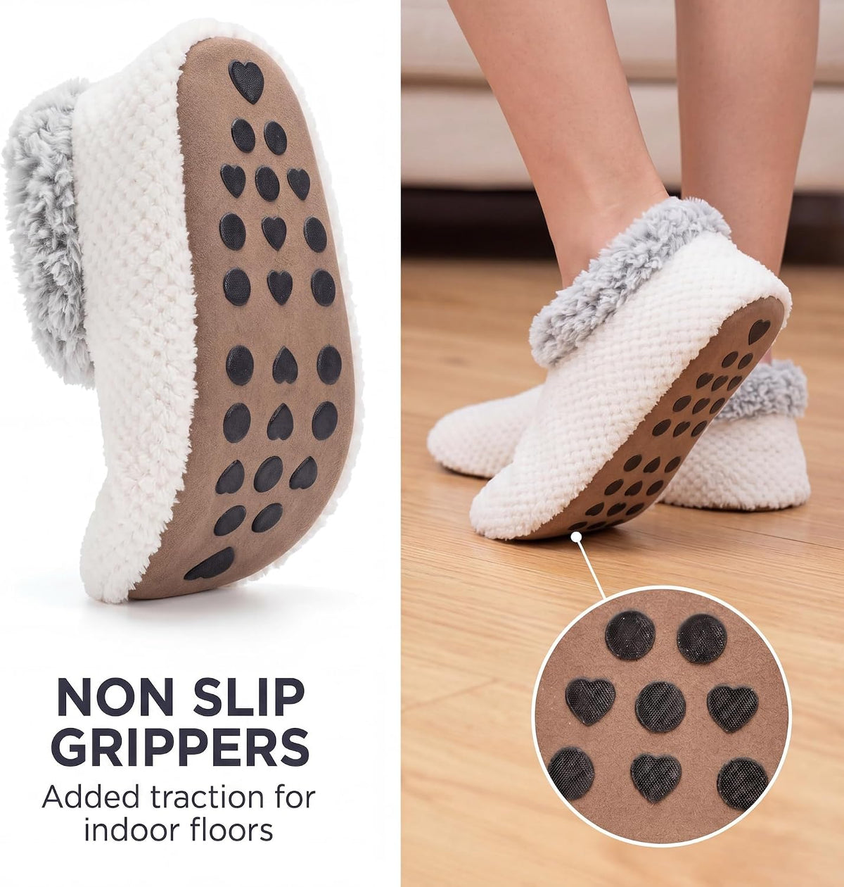Cozylook Fuzzy Slippers for Women Indoor Soft Sole Slipper Socks