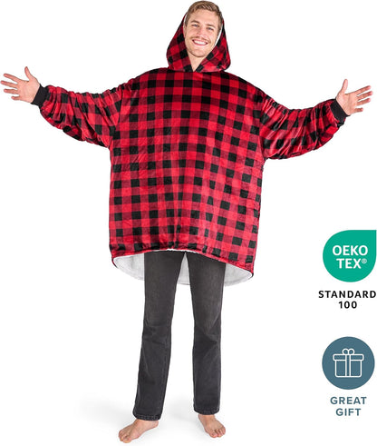 Bare Home Wearable Blanket Hoodie - Soft Plush Sherpa - Warm and Cozy - Oversized Wearable Blanket