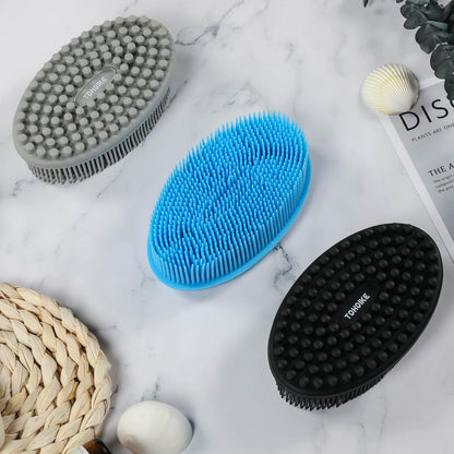 Silicone Body Scrubber Loofah 3 Pack Exfoliating Soft Loofah Shower Brush