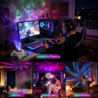 Rossetta Dual Lens Galaxy Projector, Star Projector for Bedroom with 58 Light Effects, Night Light Projector with White Noise & Bluetooth Speaker, Remote Timer, Room Decor Gift for Kids Adults Teens