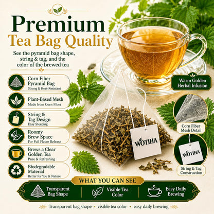 WOTIHA Stinging Nettle Leaf Tea Bags, 150 Count, No Added Sweetener