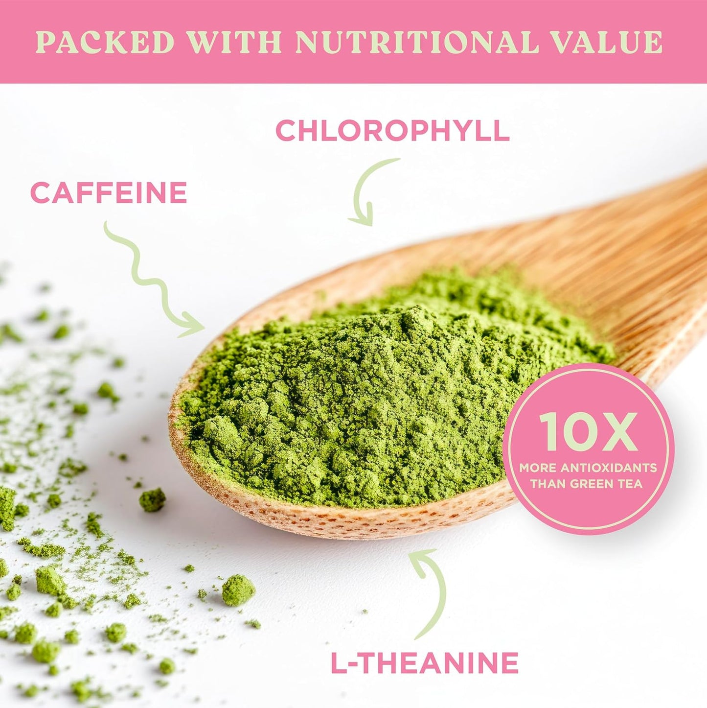 The Harmony Matcha Vanilla (10 Sticks) Premium Sweetened Japanese Matcha Powder, Rich in Antioxidants & L-Theanine, Dairy, Gluten, & Preservative Free, Serve Hot or Iced