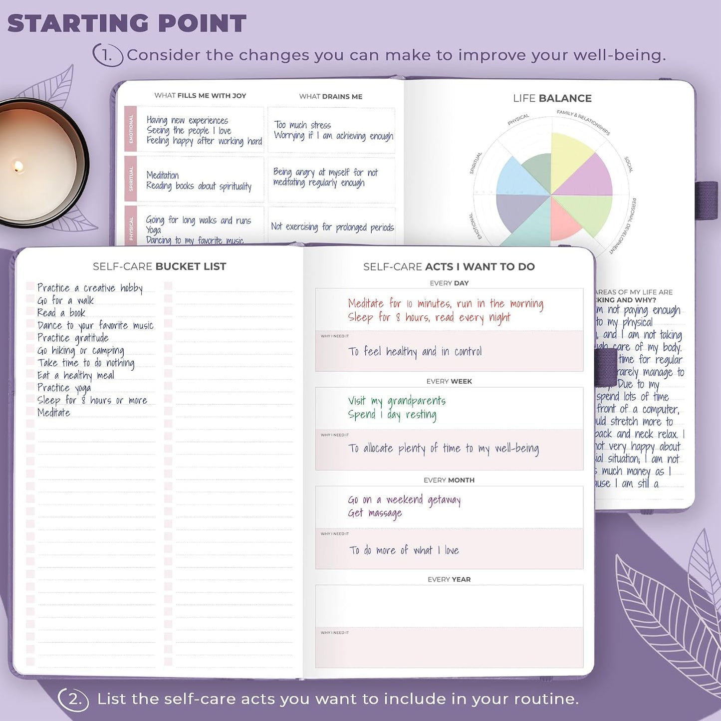 Clever Fox Self-Care Journal for Women, Daily Planner 5.8x8.3 Aquamarine