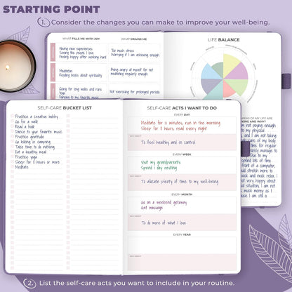 Clever Fox Self-Care Journal for Women, Daily Planner 5.8x8.3 Aquamarine