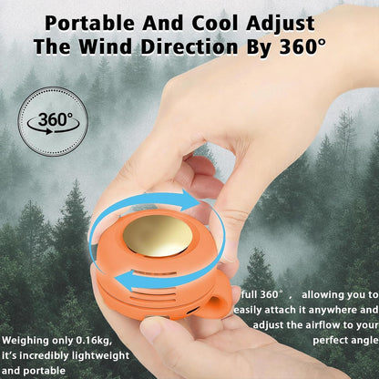 Portable Clip-On Fan, Mini USB Rechargeable 360° Rotatable Fan, Personal Fan 3-Speed Silent Mini Bladeless Fans (White)