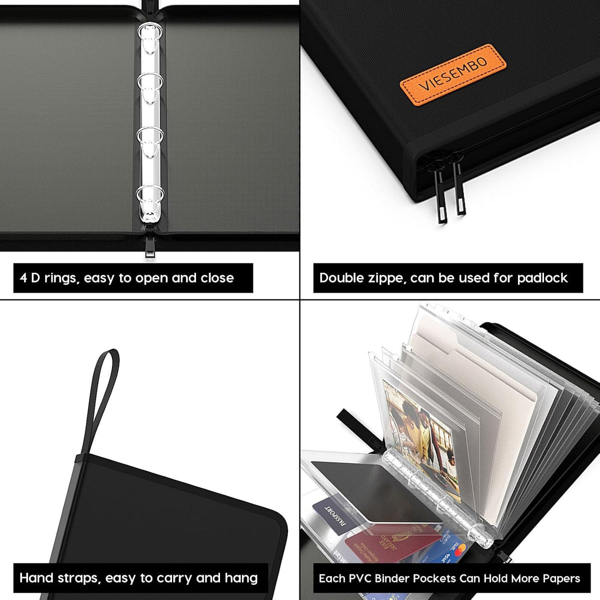 Important Document Organizer Binder with Pocket, Fireproof, Water-Resistant