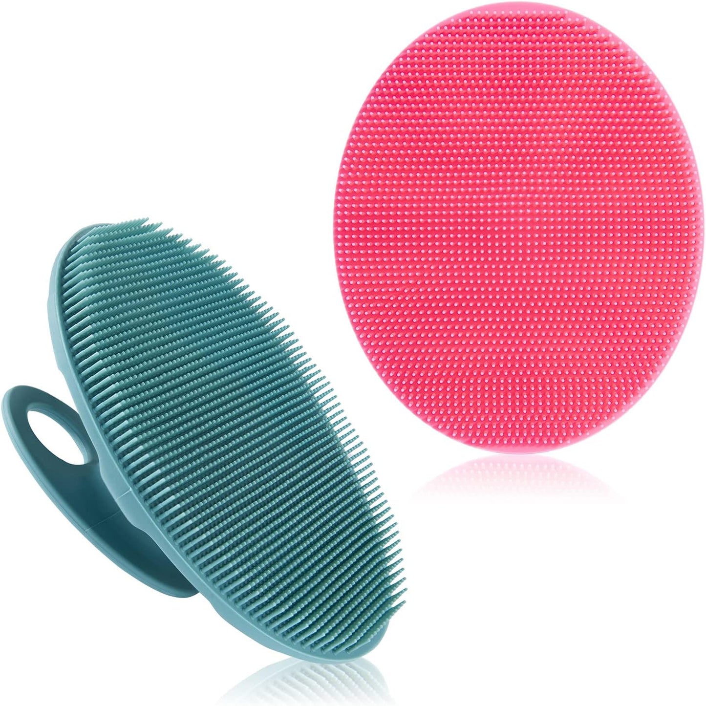 INNERNEED Soft Silicone Body Cleansing Brush Shower Scrubber, Gentle Exfoliating and Massage for All Kinds of Skin (Dark Green)