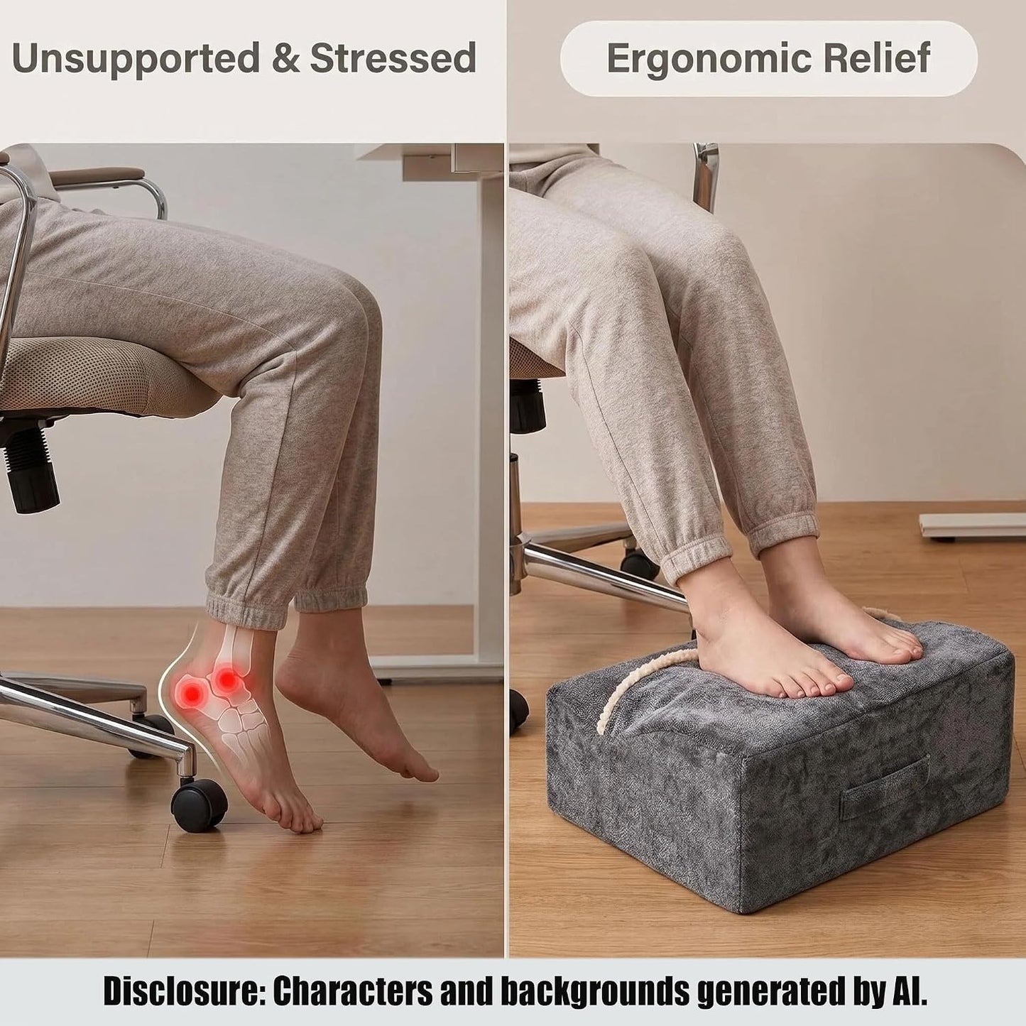 Work Foot Rest Under Desk,Comfort Foot Rest for Couch | Foot Rest For Under Desk at Work,At Soft Ergonomic Footrest,Support Foot Pillow,Heel Chair,Leg Elevation Pillow blue