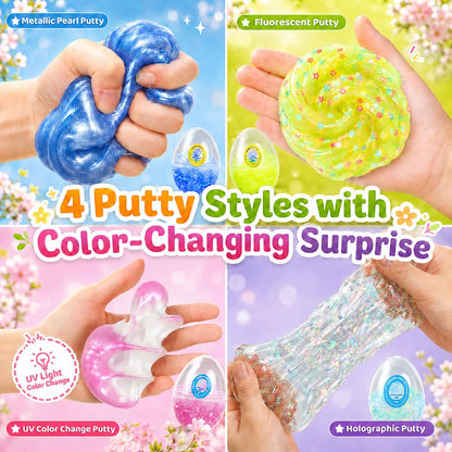 WATERELF Galaxy Putty Slime for Kids - Children's Day Gift, Fidget Sensory Artistic Therapy Putty Toys for Boys Girls Adults, Stress Relief Non-Sticky, 3.11 Inch 3.2 Oz – Golden/Red
