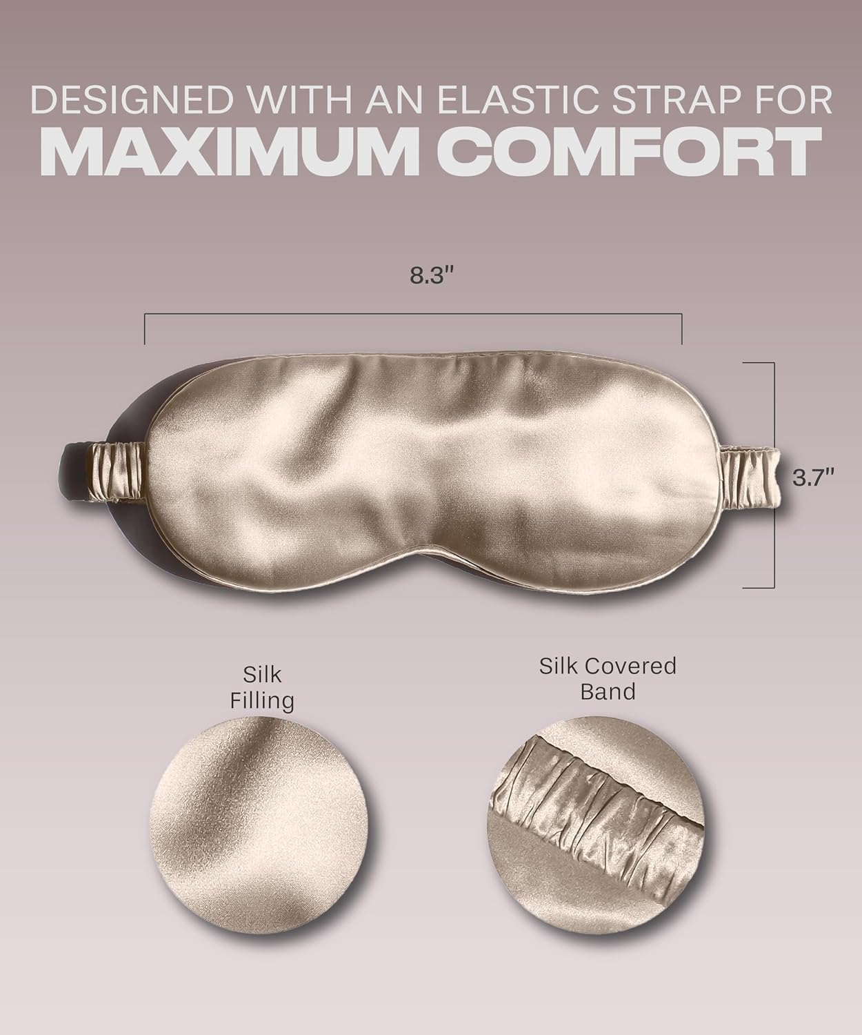 SUNDAYSILKS™ | Adjustable Silk Sleep Mask for Side Sleeper | Cloud-Like Comfort, Weighted for Deep Sleep | Soft Sleep Face Mask for Women & Men, Full Blackout, Cooling Silk Eye Mask for Sleeping