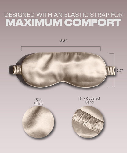 SUNDAYSILKS™ | Adjustable Silk Sleep Mask for Side Sleeper | Cloud-Like Comfort, Weighted for Deep Sleep | Soft Sleep Face Mask for Women & Men, Full Blackout, Cooling Silk Eye Mask for Sleeping