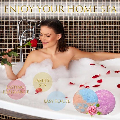 Bath Bombs for Women Gift Set, 15 Pcs Handmade Bubble Bathbombs, Shea & Coco Butter Dry Skin Moisturize, SPA Relaxing Gifts for Women & Men, Her, Girls, Wife, Birthday