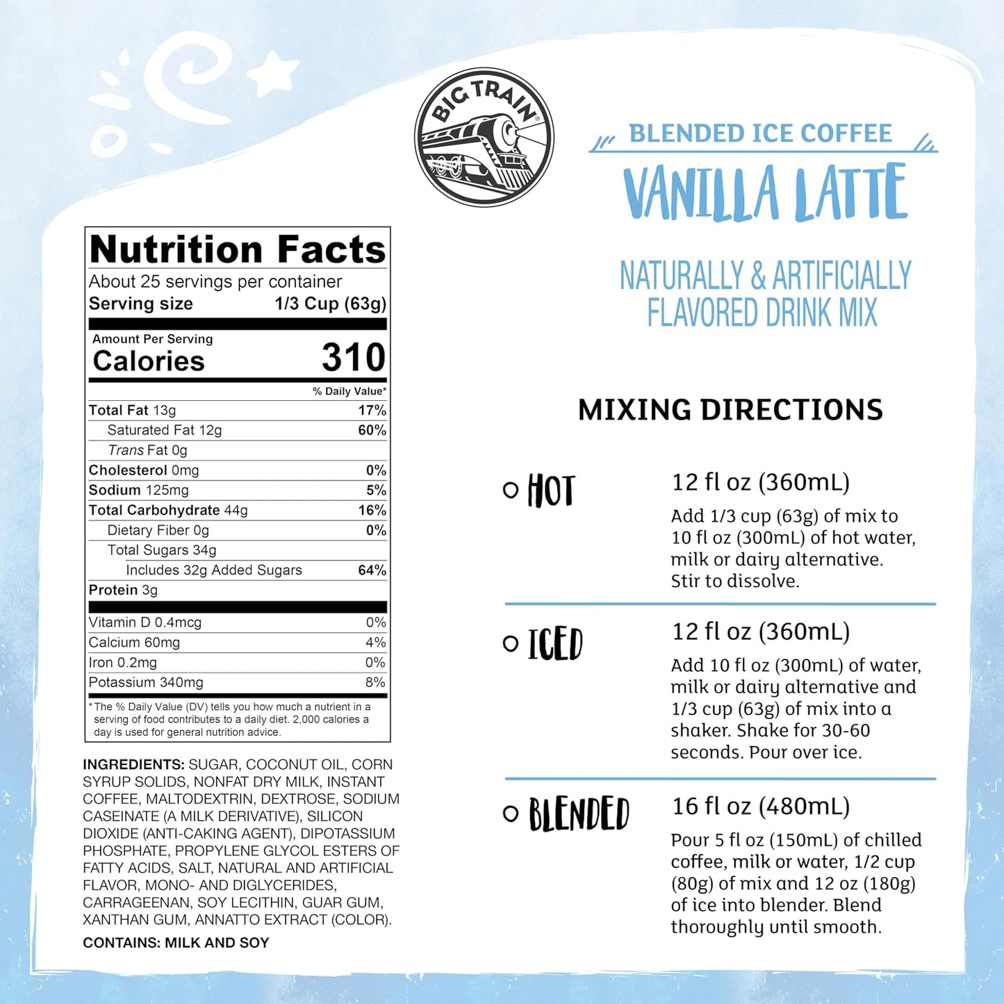 Big Train Vanilla Bean Blended Crème Beverage Mix, 3.5 Pound (Pack of 1) - Colors B