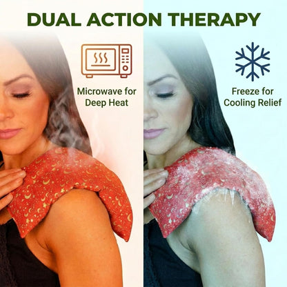 Nature's Approach Basic Herb Pack Rice Heating Pad Microwavable Reusable Heat Pack with Herbal Aromatherapy Fill, Freezer and Microwave Safe for Hot and Cold Therapy, Celestial Indigo
