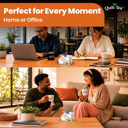 QuikTea Instant Cardamom Chai Tea Latte Unsweetened, 20 Single-Serve Sachets, Artisanal Indian Chai Latte Mix, Just Add Hot Water, Low Caffeine, Non-GMO, Gluten Free