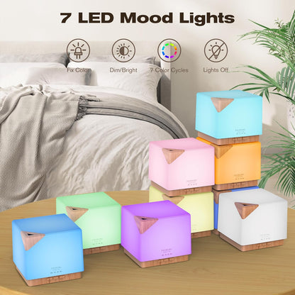 ASAKUKI Essential Oil Diffuser for Home Large 700 ml Humidifier | Automatic Shut-Off, Quiet Aromatherapy Diffuser with 7 LED Lights for Living Room, Kitchen, Bedroom, Hotel - White