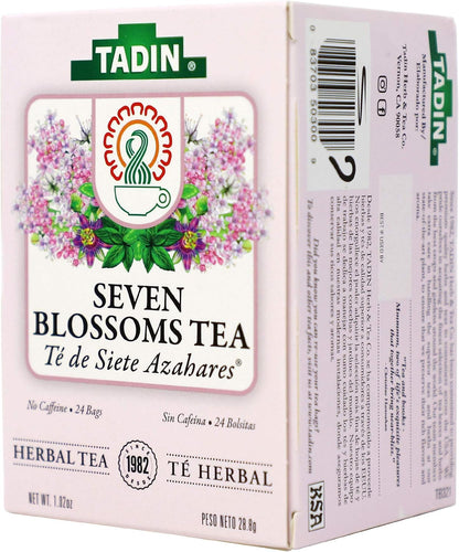 Tadin Tea Seven Blossoms Tea with Linden Flowers Valerian Root, Caffeine - Free, 24 Count (Pack of 3)
