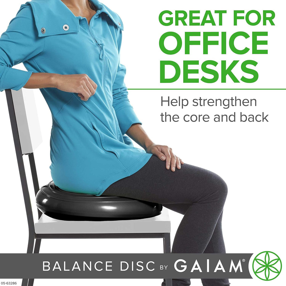 Gaiam Balance Disc Wobble Cushion, 16", Core Stability Seat
