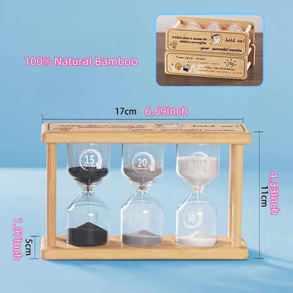 Mini Wooden Sand Timers,100% Bamboo Hourglass Sand Timers 1Min Sandglass Timer for Toothbrush Timer Games Classroom Home Office Cooking(Blue+1Min)