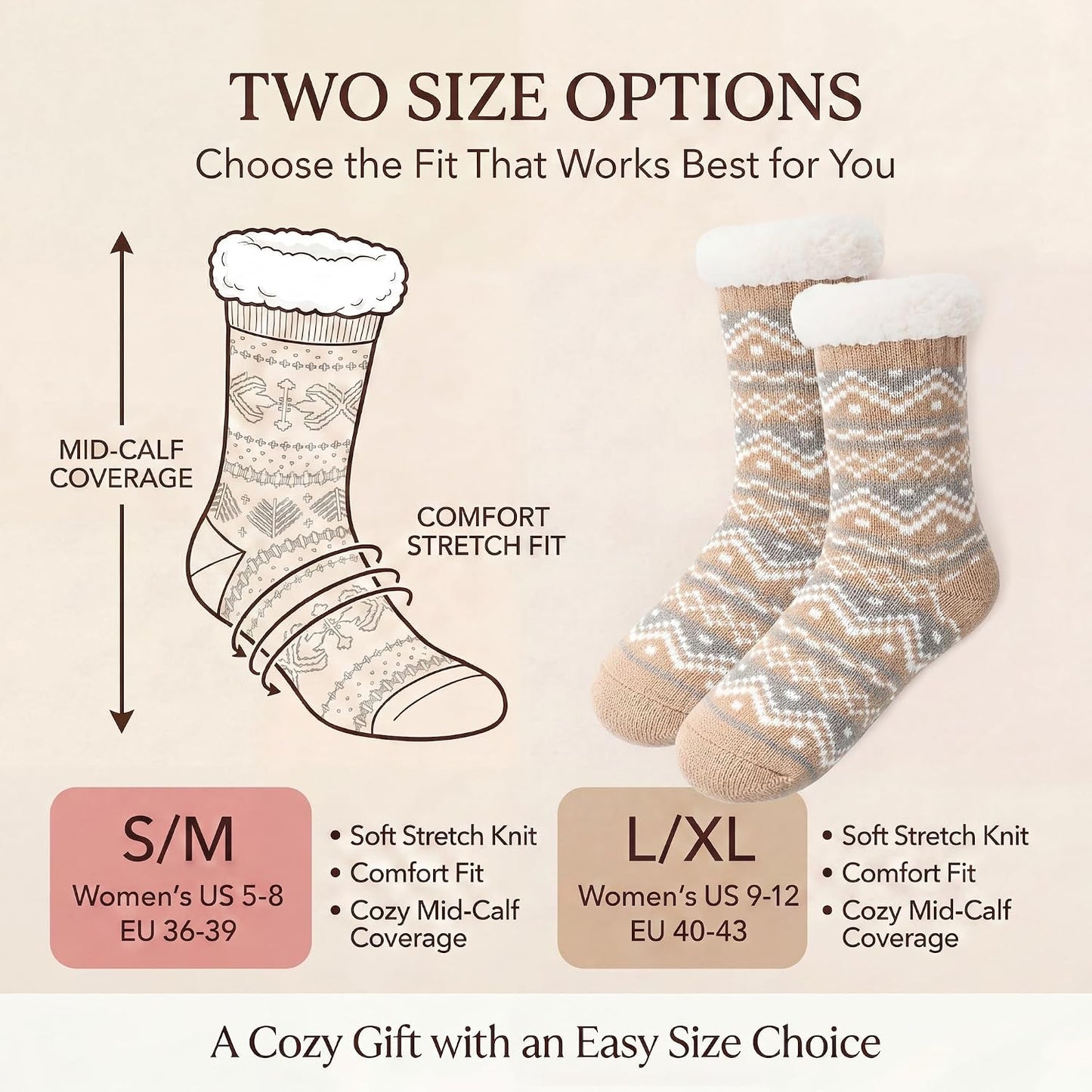 Cozylook Fuzzy Slipper Socks for Women with Grips Warm Cozy Soft Non-Slip Winter Socks Cozy Gift Idea