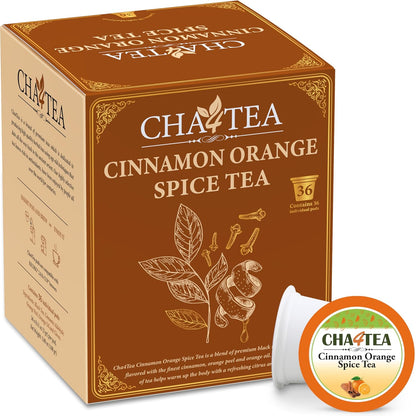 Cha4TEA 36-Count Cinnamon Orange Spice Black Tea Pod Compatible with Keurig