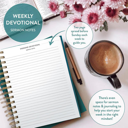 Christian Planner 2026 Daily Planner - Faith Based Monthly and Weekly Planner, Vision Board, and Habit Tracker - 2026 Calendar, Personal Organizer and Devotional Journal (Spiral, Pine)