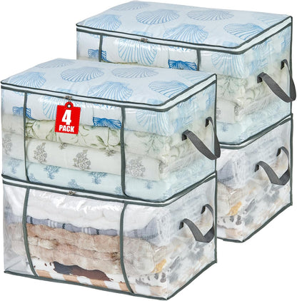 80L Clear Large Storage Bag for Clothes Comforters Blankets Pillows Bedding