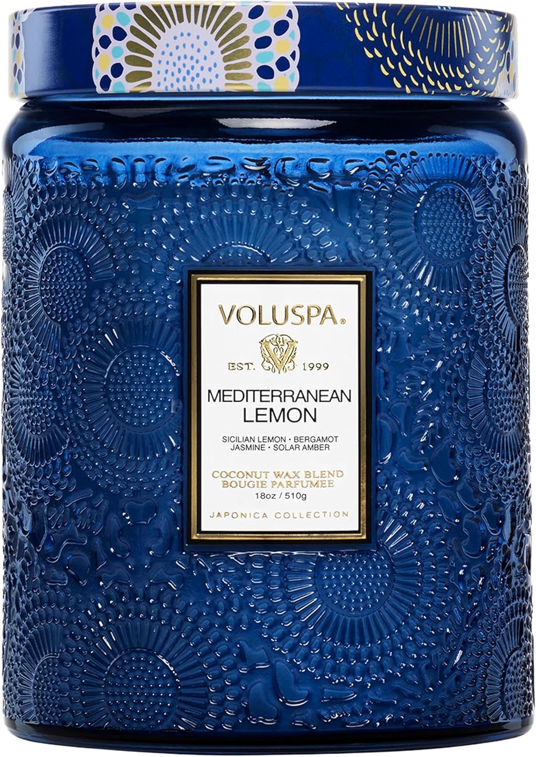 Voluspa Baltic Amber Candle, 18 oz, Coconut Wax Blend, Scented Candles for Home, 100 Hour Burn Time, Candle Jar