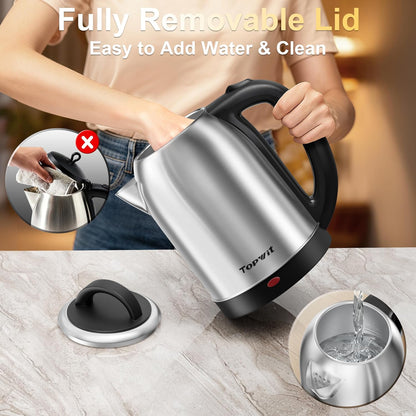 Topwit 2.5L Large Electric Kettle,Fast Boil Stainless Steel Electric Kettle