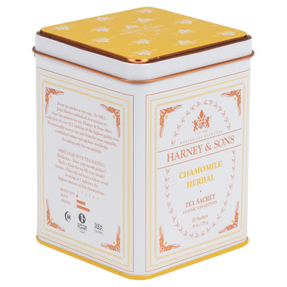 Harney & Sons Chamomile Herbal Tea, 20 Sachets, Caffeine Free Tin