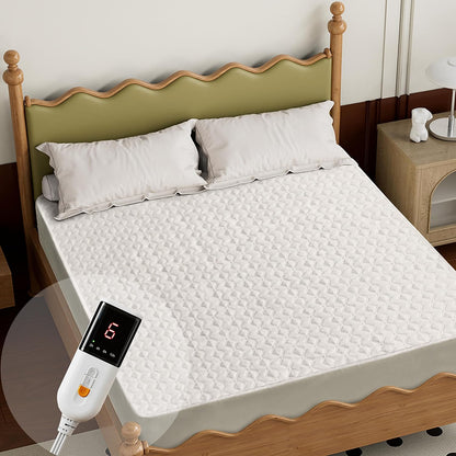 GOTCOZY Heated Mattress Pad Mini Twin Size-Heated Pad for Bed Warmer(White)