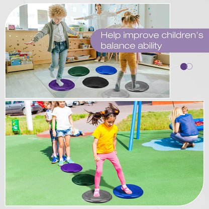 Amylove 6 Pcs Wiggle Seat Inflated Wobble Cushion for Sensory Kid 13 Inch Balance Disc Kids Flexible Seating Exercise Sensory Pad Chair Cushion for Classroom Office School (Bright)