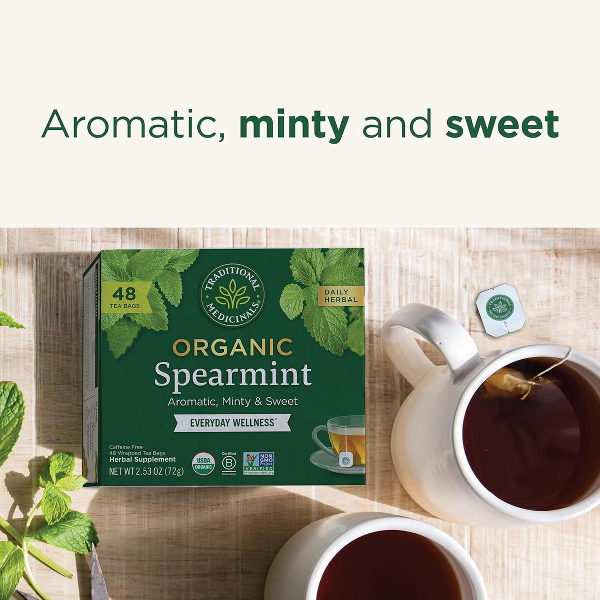 Traditional Medicinals Organic Spearmint, 48 Tea Bags