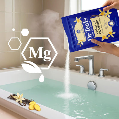 Dr Teal's Pure Epsom Magnesium Salt Soak, Soothe & Sleep with Lavender, 3 lb (Pack of 4)