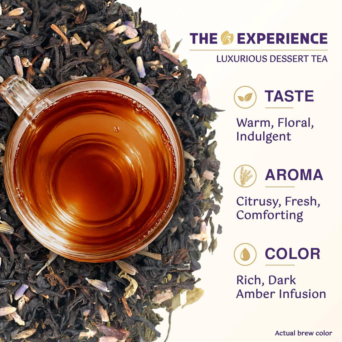 BREWIX Earl Grey Lavender Loose Leaf Tea (50+ Cups, 3.53oz/100g) | London Fog Black Tea with Bergamot & Vanilla | Make a Lavender Tea Latte, Hot or Iced | Calming, Aromatic Gourmet Picnic in Paris Blend