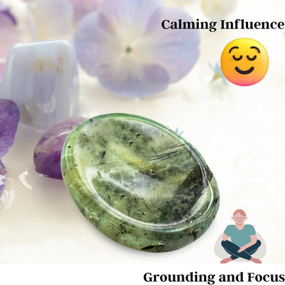 Amazing Gemstone Labradorite Thumb Worry Stone, Anxiety Stone, Healing Crystals - Piedra Crystal Fidget for Gift, Meditation, Calming, Relaxation, Stress Relief - Colors B