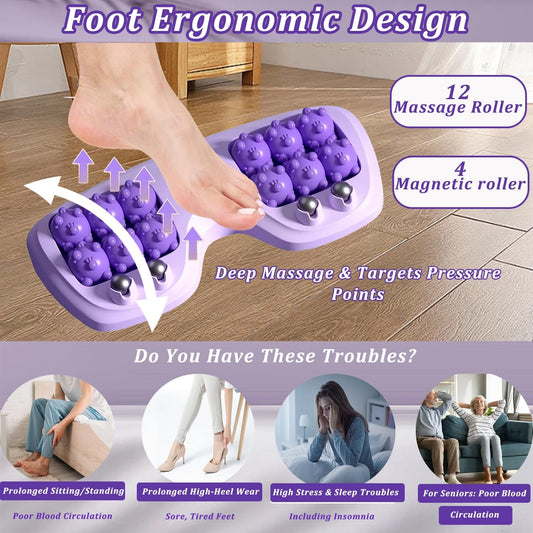 Portable Double Foot Massage Roller for Plantar Fasciitis Relief