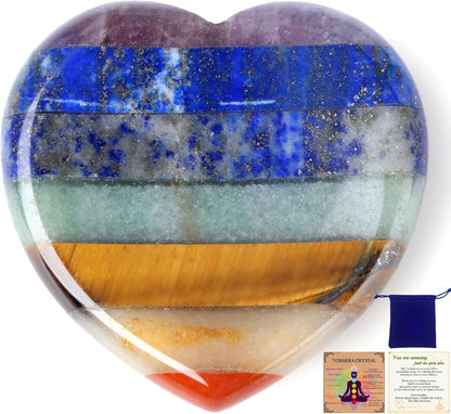 Worry Stone Crystals and Healing Stones Anxiety Fidgets Natural Meditation Accessories 7 Chakra Thumb Sensory Mental Health Depression Stress Anxiety Relief Items Mother's Day Gifts for Women
