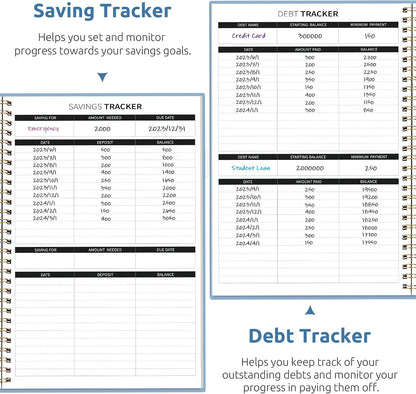 Budget Planner - Monthly Budget Book with Expense Tracker Notebook, Undated Bill Organizer & Finance Planner to Take Control of Your Money, Account Book to Manage Your Finances-Pink