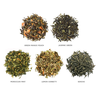 Tea Forte Single Steeps Tea Sampler, Green Tea, 15 Pouches