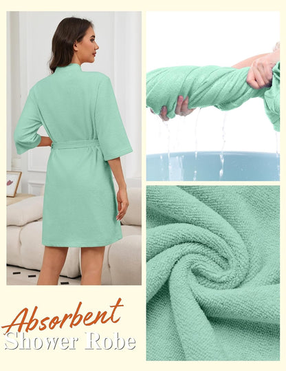 Ekouaer Towel Robe for Women Terry Cloth Robes for Women Absorbent Bathrobe
