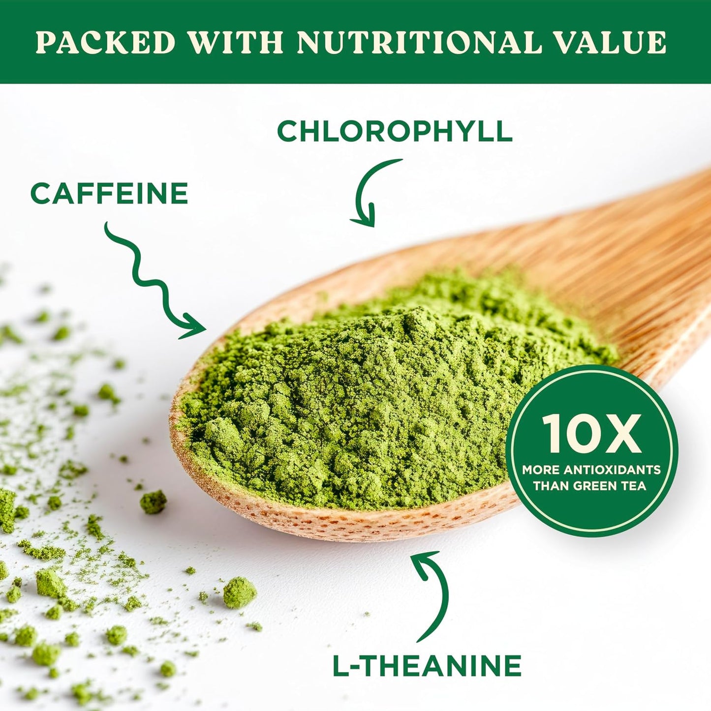 The Harmony Matcha Vanilla (10 Sticks) Premium Sweetened Japanese Matcha Powder, Rich in Antioxidants & L-Theanine, Dairy, Gluten, & Preservative Free, Serve Hot or Iced